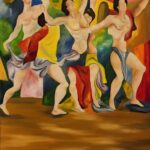 They dared to dance, and their spirits soared! Oil on canvas, 36"×48"